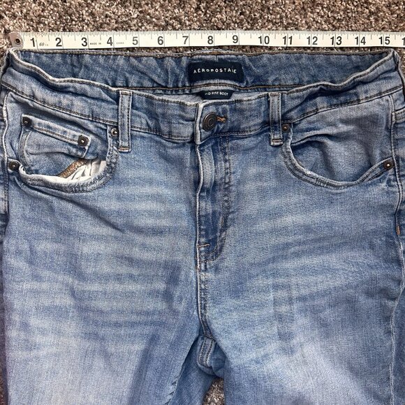 Aeropostale Mid Rise Bootcut Jeans Women’s 14 Regular Blue Denim - Picture 4 of 9